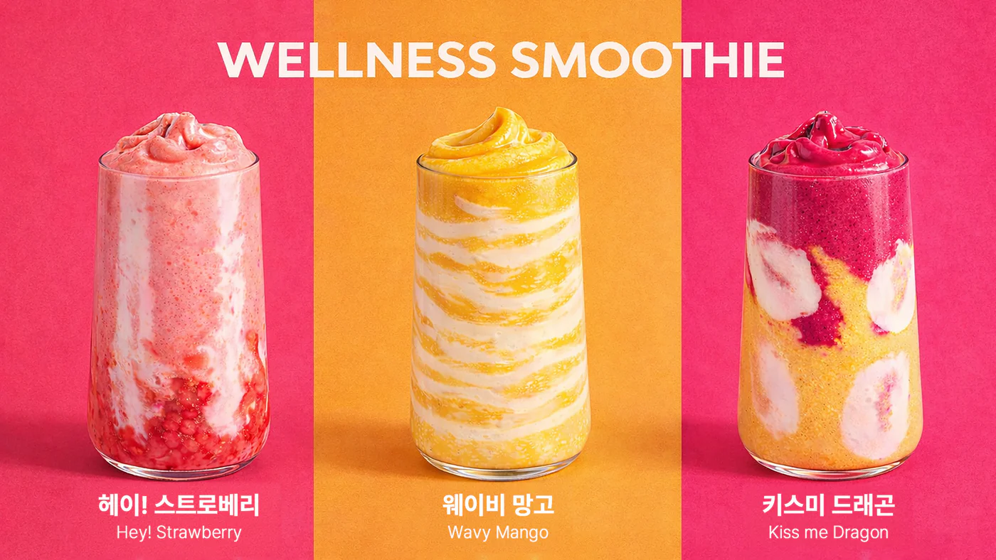 딸기, 망고와 드래곤프루트 웰니스 스무디 3종 캠페인
